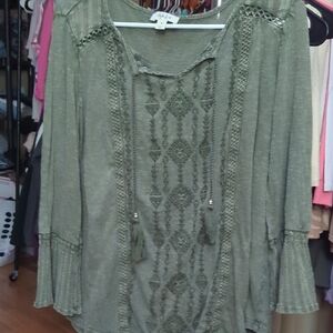 Style & Co. Olive Green Women's Blouse